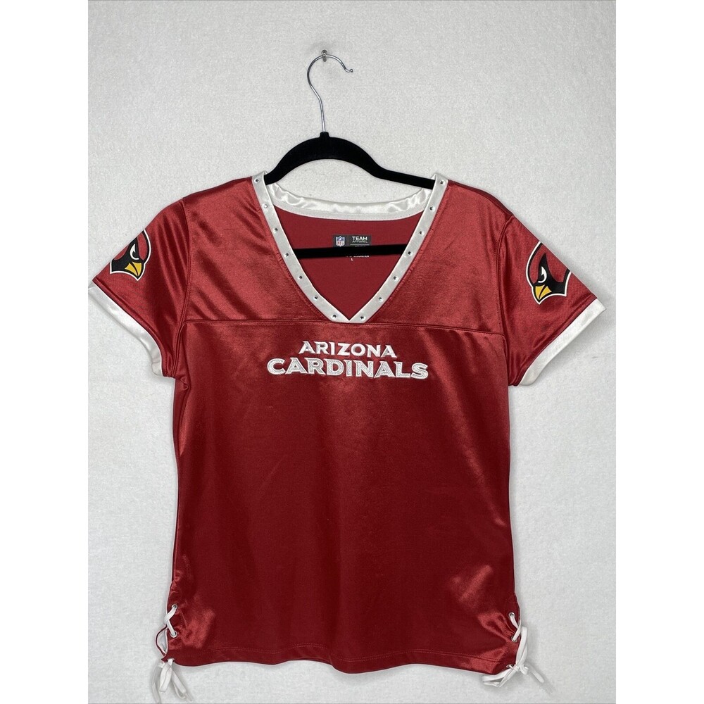 Authentic NFL Arizona Cardinals Womens Jersey Rhinestones Collar Size Large
